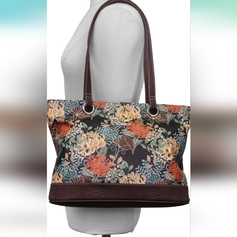 😺KOLTOV Abby Tote in Black & Saddle New Bag